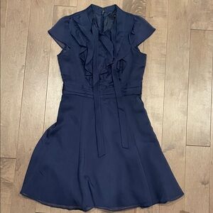 Chic Navy Ruffle Mini Dress